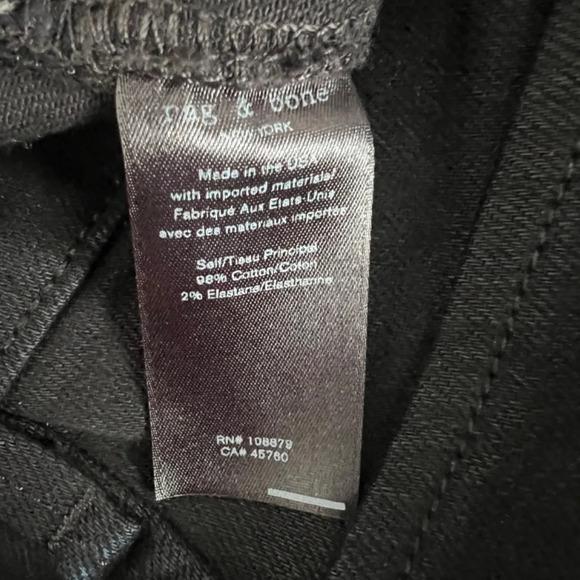 Rag & Bone High Rise Cigarette Ankle Jeans Black with Pink Logo Stripe Size 30 - Picture 10 of 10